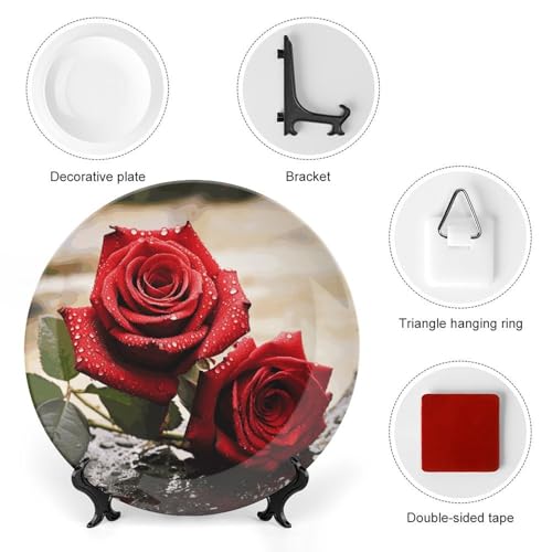 Plato decorativo de porcelana Bone China de 7 pulgadas miniatura 3