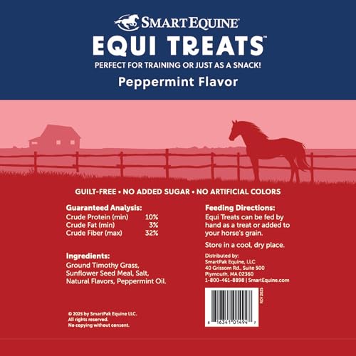 Uckele SmartEquine Equi Treats, Peppermint Flavor, 4 lb Bag | Made with Timothy Grass & Sunflower Meal | Low ESC & Starch | Bite-Sized | No Added Sugar | Cookies for Horses - Image 3