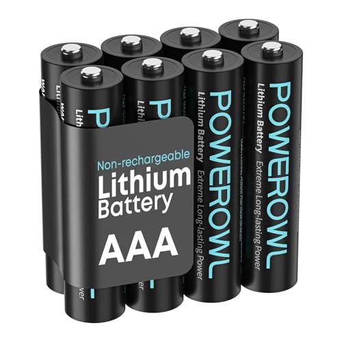 POWEROWL Lithium Batteries AAA High Capacity Long Lasting 1.5V Triple A Battery for High-Tech Devices - 8 Pack Non-Rechargeable