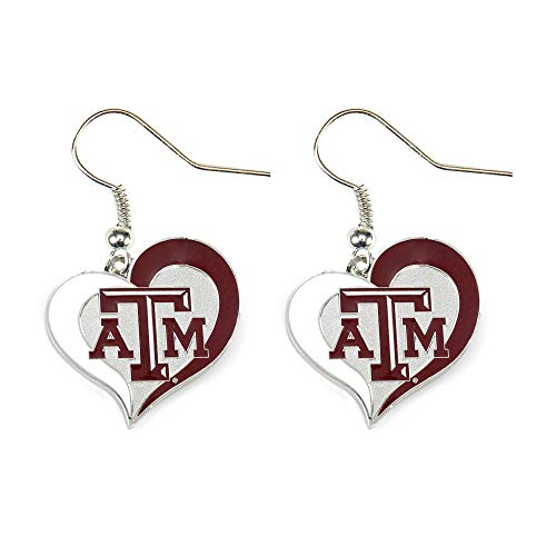 NCAA Texas A&M Aggies Swirl Heart Earrings