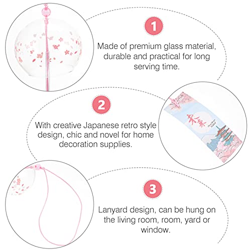 FAVOMOTO Sino de pele de vento de vidro estilo japonês sinos de vento janela de vidro bonito decoraç