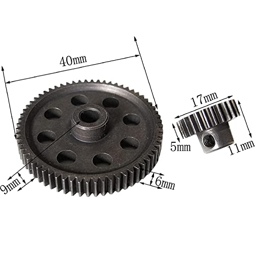 Sharegoo Rc 11184 Spur Differential 64T Steel Metal Main Gear & 11176 Pinion 26T Motor Gear Combo Compatible With Redcat Volcano Epx Hsp 1/10 Monster Truck Car #TOP1