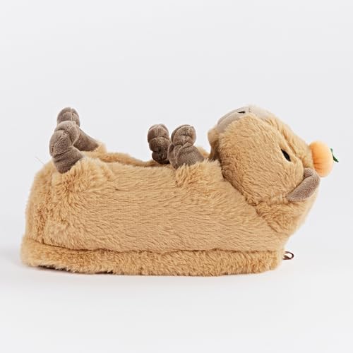 Image of Women's Animal Plush Slippers, Cute Cozy Fuzzy House Shoes Non-Slip Sole