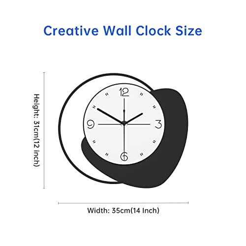 Meishida Modern Wall Clock For Living Room Decor, Large Decorative Wall Clocks Battery Operated For Bedroom Kitchen Office Home, 14 Inch Big Silent Creative Wall Clock Non Ticking, Analog Display #TOP1