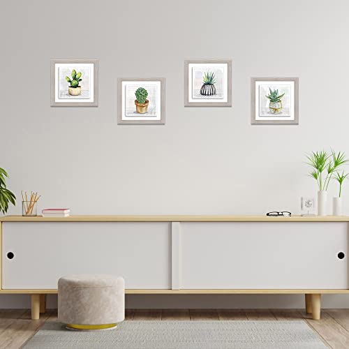 Lupia Set 4 Quadri su Ceramica Cornice Shabby