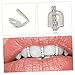 OSOLADY 3pcs Fake Teeth Grill Decors: Hip Hop Style Tooth Jewelry For Fashion Enthusiasts - Metal Grills For Teeth With Unique Design