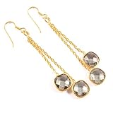 Pendientes de cadena de eslabones, joyería de piedra natal de febrero, collar de cadena de bisel de piedras preciosas, aretes de piedras preciosas, regalo único, joyería de plata, collar de estación, joyería fina, preparado exclusivamente por Ratnagarbha.