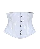 Naveed Corset en PVC verni pour femme   Corset sous la poitrine   Corset solide pour réduire la taille, Blanc., 44