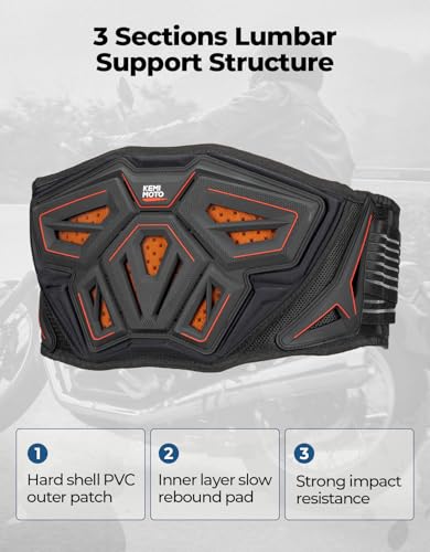 image for KEMIMOTO Motorcycle Kidney Belt Lightweight and Breathable Belt for Ri