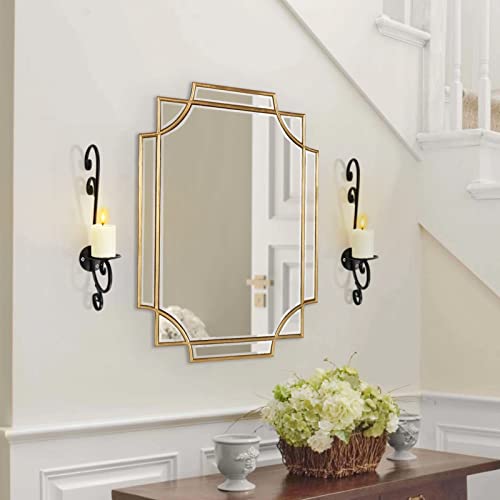 Dyna-Living Wall Sconces Set Of Two Black Candle Sconces Wrought Iron Wall-Mounted Candle Holders For Wedding Fireplace Home Decor Porch Yard Pathway Lighting #TOP5