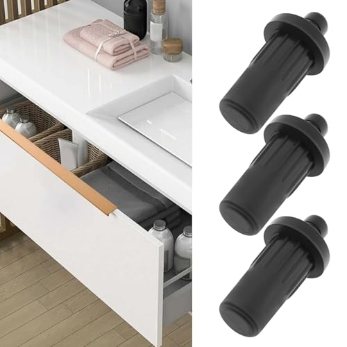SG Store 50 Stück 25 x 11 x 7,5 mm Reparaturstifte für Schranktüren, Teleskopstifte aus Kunststoff, Befestigungsstifte für Möbel, Anschluss für Schlafzimmer, Garten, Küche, Türen, Fenster, Schwarz