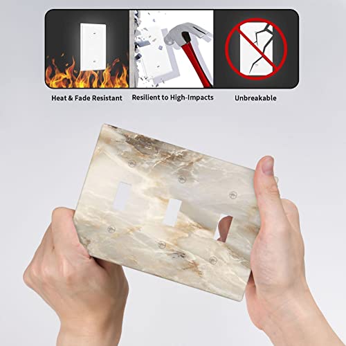 Placa para interruptor beige de material irrompible tamaño estándar 4