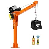 VEVOR Electric Truck Crane, 2200 lbs Pickup Truck Crane with 2200 LBS Electric Hoist, 360° Rotating...