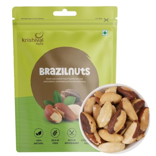 Image of Krishival Nuts Premium Brazil Nuts| 250g Pack of 1| Best for Cholesterol Control | 100% Natural | Rich in Selenium & Iron