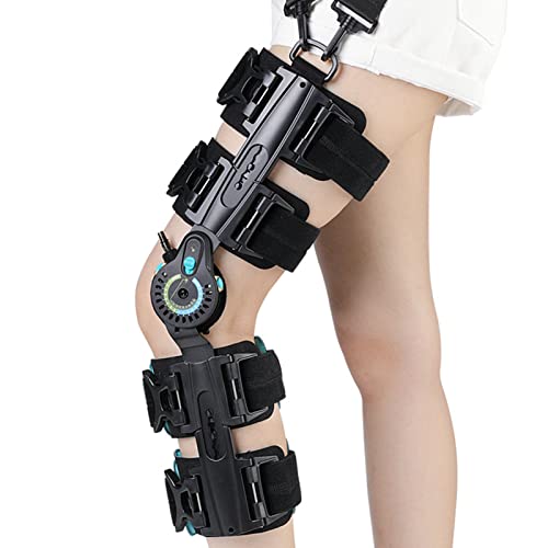 DLAZUM Rodillera estabilizadora, órtesis de fijación de Rodilla con Correa para el Hombro, Soporte de Rodillera estabilizadora con Rango de Movimiento Ajustable para,Black