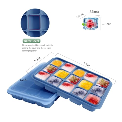 Moldes flexibles de silicona para cubitos de hielo con tapa removible miniatura 2