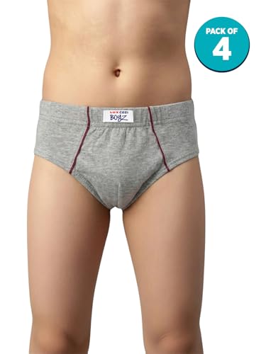Image of Lux Cozi Boy's Super Combed Cotton Inner Elastic Solid Brief with Ultra Soft Waistband | Brief for Kids | Pack of 4
