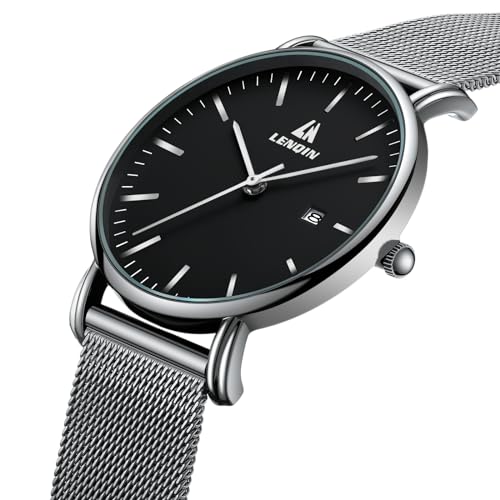 Image of LN LENQIN Mens Watches Waterproof Stainless Steel Watch for Men Analog Quartz Fashion Business Designer Wristwatch