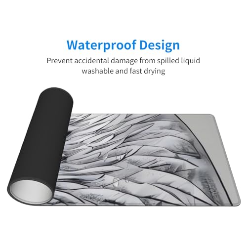 Tapis de clavier extra large Sketching an Eagle en caoutchouc pour bureau - 5