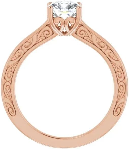 1.00 CT Cushion Cut Moissanite Engagement Ring Classic Solitaire Art Deco Wedding Ring For Women Unique Four Prong Setting 925 Sterling Silver, Solid 10K/14K/18K Gold Ring Gift For Her