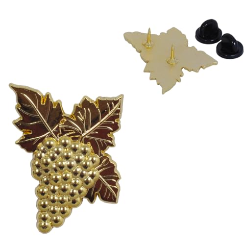 Image of Generic SOMM DIGI Sommelier Pin in Rose Gold, Silver, and Gold - Elegant Wine Leaf Design (Gold)