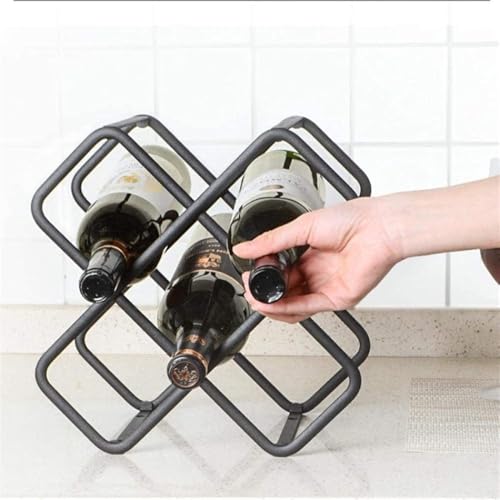 Soporte para botellas de vino 5 botellas apilable y plegable miniatura 5