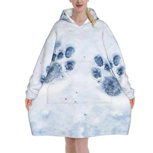 Couverture en peluche douce à capuche avec imprimé pattes de chat pour une douceur absolue