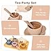 Tea Party Set for Little Girls Boys, Silicone Tea Set Toys with Teapot Cups Coasters Spoon Tray, Kitchen Accessories Pretend Play Learn & Discover Playset for Toddler