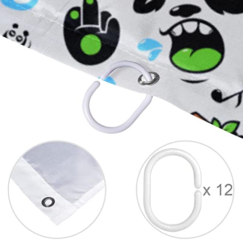 Rideau de douche panda 183x183 cm imperméable et sans couture - 5