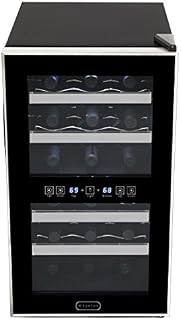 Whynter WC-181DA 18 Bottle Dual Zone Touch Control Trim Wine Cooler, Black