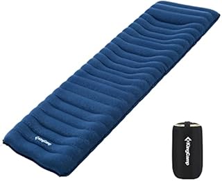 KingCamp Camping Mat Anti-rollover Inflatable Air Beds Ergonomic Compact Comfortable Sleeping Pad Elastic Camping Hiking Outdoor