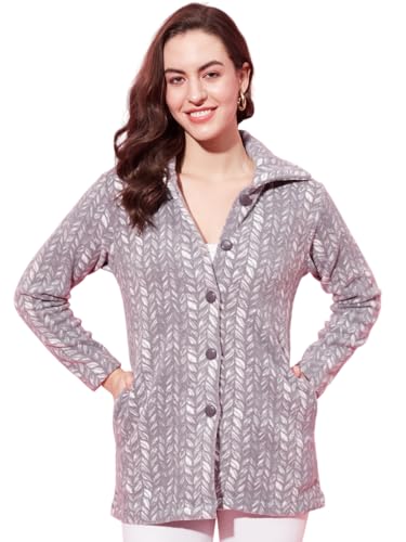 Image of Modeve Women Printed Full Sleeve Jacket for Winter