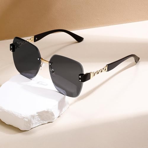 Sunglasses Uv400 Protection | Rimless Color Lens Shades Women | Candy-colored Lens for Outdoor Sports & Driving3