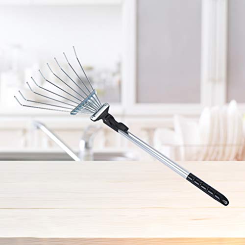 Hemoton Ancinho Ancinhos Ferramentas de Jardim Ancinho Da Folha de Metal Ajustável Telescópica Dobrá
