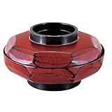 J-kitchens 6寸 鰻重箱 荒彫亀甲平丼（蓋親） 根来内黒 耐熱 食洗機対応 ABS樹脂製 17.8x17.8x9.5cm 日本製