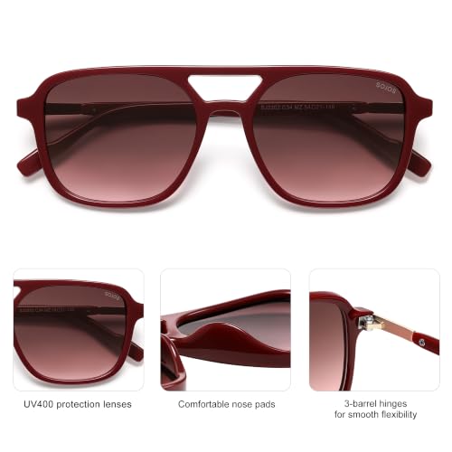 Image of SOJOS Retro Aviator Sunglasses Womens Mens,Trendy Rectangle Shades SJ2202 | Polit UV400 Protection Women Sun Glasses,Y2K Cute Thin Slim Frames,Daily Wear,Outdoor,Driving,Travel Beach Essentials