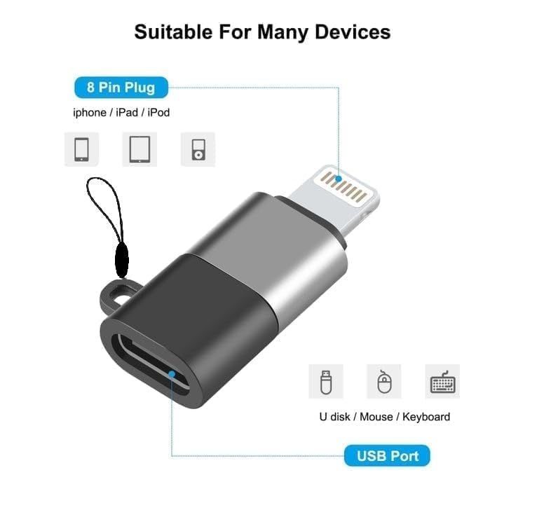 Image of Audio OTG Adapter Apple MFI Lightning Male to USB-C Female for iPhone 14 13 12 11 XS X XR 8 Pro Mini Max Type C Charging Cable Converter for ipad air Camera Card Reader Connector Data Sync
