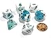 Produktbild Polyhedral Dice: Gemini 4 White-Teal w/ Black