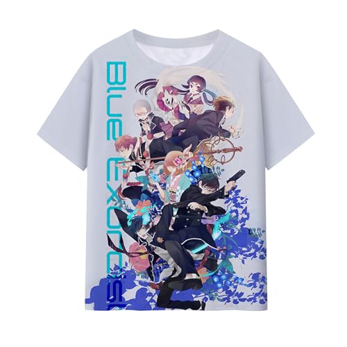 Anime Blue Exorcist T-Shirt Tops Tee Ao no Exorcist Short Sleeve Cosplay Shirt