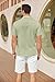 COOFANDY Mens Short Sleeve Shirts Cuban Guayabera Shirt Casual Button Up Beach Shirts Light Green
