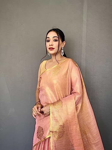 Image of Panzora Women's Tissue Silk Jacquard Weaving Saree With Unstitched Blouse Piece