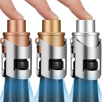 HYZ 3-Pack Champagne Stoppers Wine Saver, Sparkling Wine Vaccum Stoppers with Built-in Pump for Champagne, Prosecco and Cava - Stainless Steel + ABS Champagne Bottle Stoppers, Rose Gold/Gold/Silver