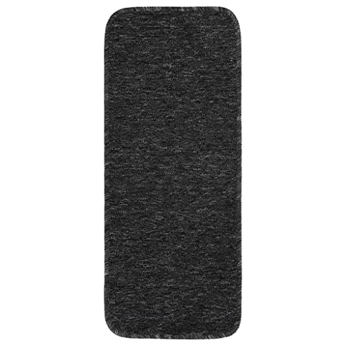 vidaXL 15x Alfombrillas Escalera Antideslizante Autoadhesiva Protector Alfombra Peldaños Adhesivos Decoración Amortiguación Antracita 60x25 cm