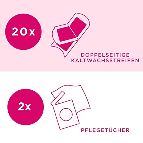 Veet Kaltwachsstreifen mit Easy-Gelwax Technologie, 20 Stück