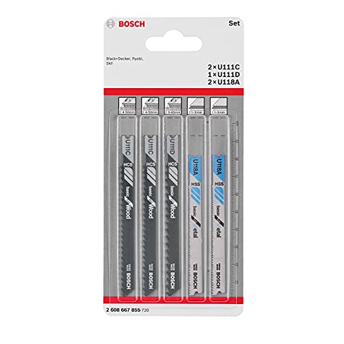 Bosch Lames de scie sauteuse set de 5 pièces système de queue universel 2608667855 - vue 4