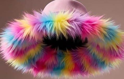 Image of Prokart Soft Faux Fur Fabric Cloth - 60 Inch Wide Pana | Fur Fabric Decorative Cloth for Crafting Soft Toys, Fancy Dress, Baby Photoshoot, Wedding Mandap & Party Decor (Multicolor, 1 Mtr)