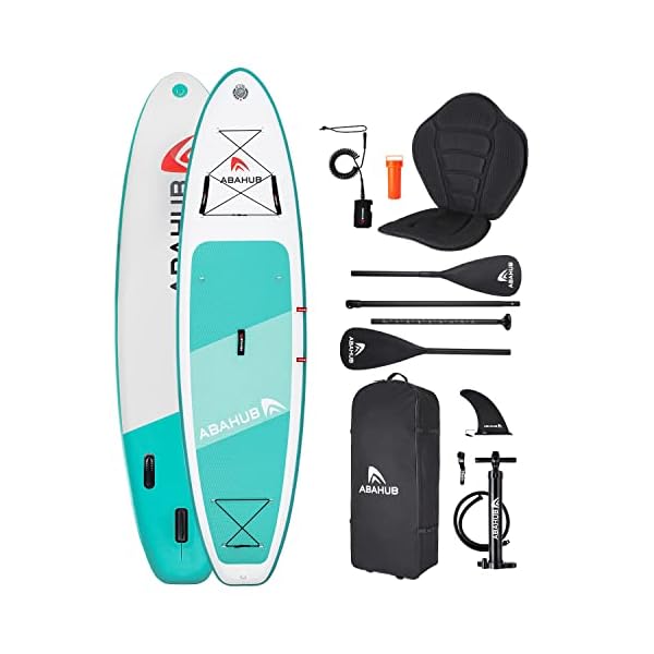 Abahub Inflatable SUP, Wide 10'6" x 31"/34" x 10'6" iSUP, Blue Standup Paddleboard with Adjustable SUP Kayak Paddle, for Yoga, Paddle Board, Kayaking, Surf, Canoe, Fishing