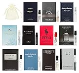11 Designer Cologne Samples Vials For Men with Organza Bag
