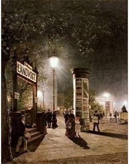 ArtDirect First Electric Street Light, Berlin Unframed Art Print Giclee Poster by Saltzmann, Carl - Ready for Framing with Customization Sizes 8x10, 11x14, 16x20, 24x31, 36x46, and 47x60 Inches