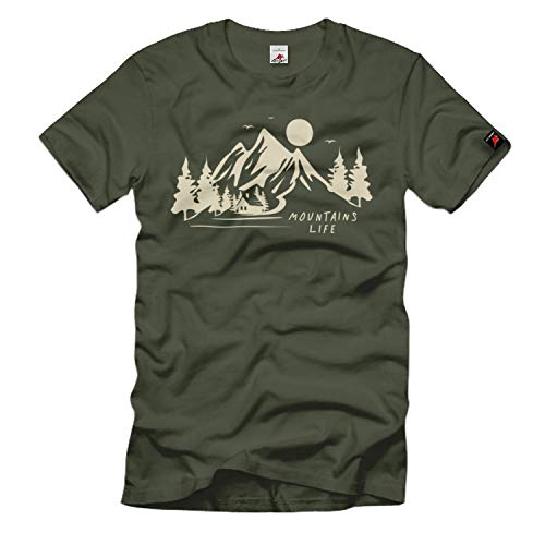 T-shirt de survie pour randonnée en forêt Mountains Life motif sauvage